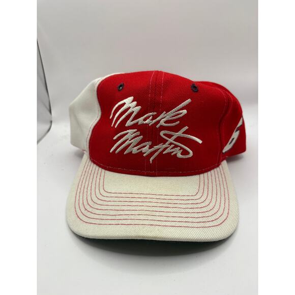 Vintage Y2K NASCAR Mark Martin #6 Valvoline Flames Snapback Hat Cap Red OSFA - Picture 1 of 5